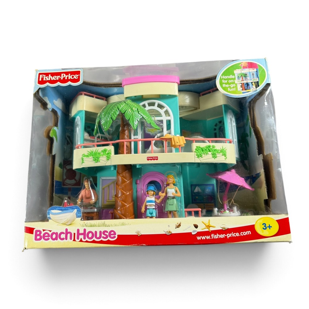 Fisher Price Beach House 75118 Vintage 2000 Folding Playset NIB New